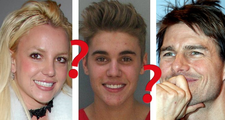 Quiz, Tom Cruise, Charlie Sheen, Kanye West, Britney Spears, Lindsay Lohan, Justin Bieber, Miley Cyrus